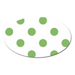 Polka Dots - Dollar Bill Green on White Magnet (Oval)