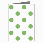 Polka Dots - Dollar Bill Green on White Greeting Card