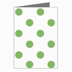 Polka Dots - Dollar Bill Green on White Greeting Cards (Pkg of 8)