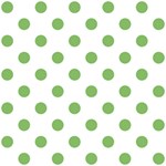 Polka Dots - Dollar Bill Green on White ScrapBook Page 12  x 12 