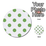 Polka Dots - Dollar Bill Green on White Multi-purpose Cards (Round)