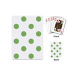 Polka Dots - Dollar Bill Green on White Playing Cards (Mini)