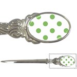 Polka Dots - Dollar Bill Green on White Letter Opener