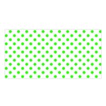 Polka Dots - Neon Green on White Satin Shawl