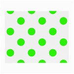 Polka Dots - Neon Green on White Small Glasses Cloth (2 Sides)