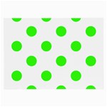 Polka Dots - Neon Green on White Large Glasses Cloth