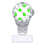 Polka Dots - Neon Green on White Nurses Watch