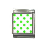 Polka Dots - Neon Green on White Italian Charm (13mm)