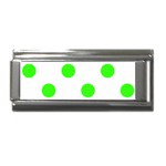 Polka Dots - Neon Green on White Superlink Italian Charm (9mm)