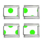 Polka Dots - Neon Green on White 9mm Italian Charm (4 pack)