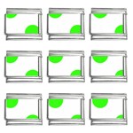 Polka Dots - Neon Green on White 9mm Italian Charm (9 pack)