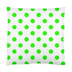 Polka Dots - Neon Green on White Standard Cushion Case (Two Sides)