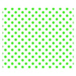 Polka Dots - Neon Green on White Double Sided Flano Blanket (Small)