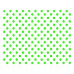 Polka Dots - Neon Green on White Double Sided Flano Blanket (Large)