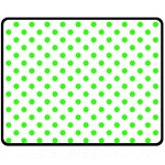 Polka Dots - Neon Green on White Fleece Blanket (Medium) (One Side)