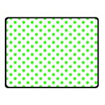 Polka Dots - Neon Green on White Double Sided Fleece Blanket (Small) (Two Sides)