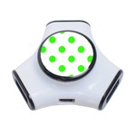 Polka Dots - Neon Green on White Portable USB Hub (One Side)
