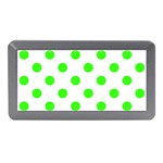 Polka Dots - Neon Green on White Memory Card Reader (Mini)