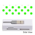 Polka Dots - Neon Green on White Memory Card Reader (Stick)