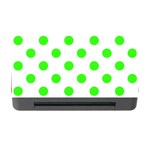 Polka Dots - Neon Green on White Memory Card Reader with CF