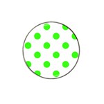Polka Dots - Neon Green on White Hat Clip Ball Marker (4 pack)