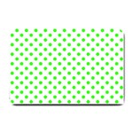 Polka Dots - Neon Green on White Small Doormat