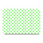 Polka Dots - Neon Green on White Plate Mat