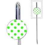 Polka Dots - Neon Green on White Book Mark