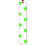 Polka Dots - Neon Green on White Large Book Mark