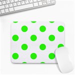 Polka Dots - Neon Green on White Small Mousepad