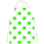 Polka Dots - Neon Green on White Full Print Apron