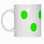 Polka Dots - Neon Green on White White Mug