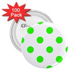 Polka Dots - Neon Green on White 2.25  Button (100 pack)