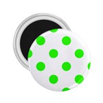 Polka Dots - Neon Green on White 2.25  Magnet