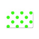 Polka Dots - Neon Green on White Magnet (Name Card)