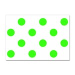 Polka Dots - Neon Green on White Sticker A4 (10 pack)