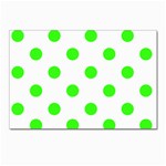 Polka Dots - Neon Green on White Postcard 4 x 6  (Pkg of 10)