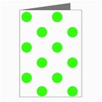 Polka Dots - Neon Green on White Greeting Card