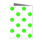Polka Dots - Neon Green on White Mini Greeting Cards (Pkg of 8)