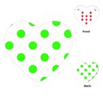 Polka Dots - Neon Green on White Playing Cards (Heart)