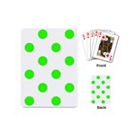 Polka Dots - Neon Green on White Playing Cards (Mini)