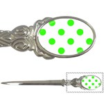 Polka Dots - Neon Green on White Letter Opener