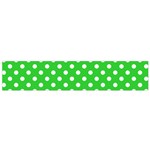 Polka Dots - White on Lime Green Flano Scarf (Small)
