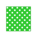Polka Dots - White on Lime Green Satin Bandana Scarf
