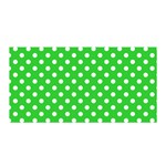 Polka Dots - White on Lime Green Satin Wrap