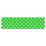 Polka Dots - White on Lime Green Satin Scarf (Oblong)