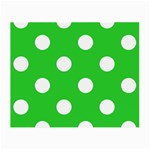 Polka Dots - White on Lime Green Small Glasses Cloth (2 Sides)