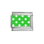 Polka Dots - White on Lime Green Italian Charm (9mm)