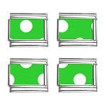 Polka Dots - White on Lime Green 9mm Italian Charm (4 pack)