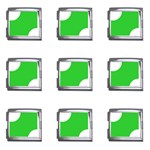 Polka Dots - White on Lime Green Mega Link Italian Charm (9 pack)